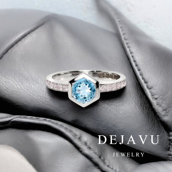 Blue Aquamarine Ring - Picture 1 of 8